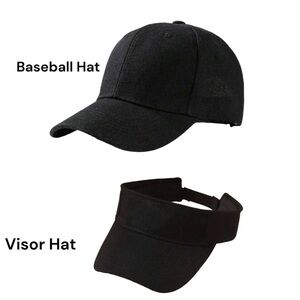 Baseball & Visor Hat-Set-Black